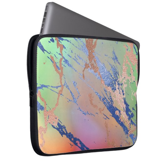 Vivid Marble | Farbige, fette Pastelle Wasserfarbe Laptopschutzhülle (Vorne Rechts)