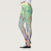 Vivid Marble | Farbige, fette Pastelle Wasserfarbe Leggings (Links)