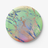 Vivid Marble | Farbige, fette Pastelle Wasserfarbe Pappteller (Vorderseite)