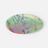 Vivid Marble | Farbige, fette Pastelle Wasserfarbe Pappteller (Schrägansicht)