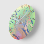 Vivid Marble | Farbige, fette Pastelle Wasserfarbe Runde Wanduhr (Winkel)