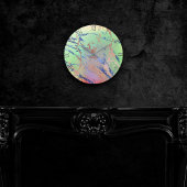 Vivid Marble | Farbige, fette Pastelle Wasserfarbe Runde Wanduhr