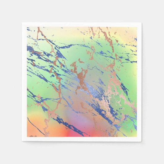 Vivid Marble | Farbige, fette Pastelle Wasserfarbe Serviette (Vorderseite)