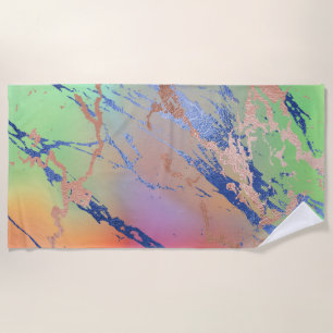 Vivid Marble Farbige, fette Pastelle Wasserfarbe Strandtuch