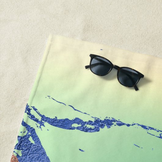 Vivid Marble | Farbige, fette Pastelle Wasserfarbe Strandtuch (Beispiel)