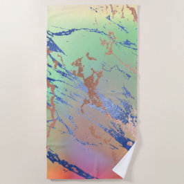 Vivid Marble | Farbige, fette Pastelle Wasserfarbe Strandtuch