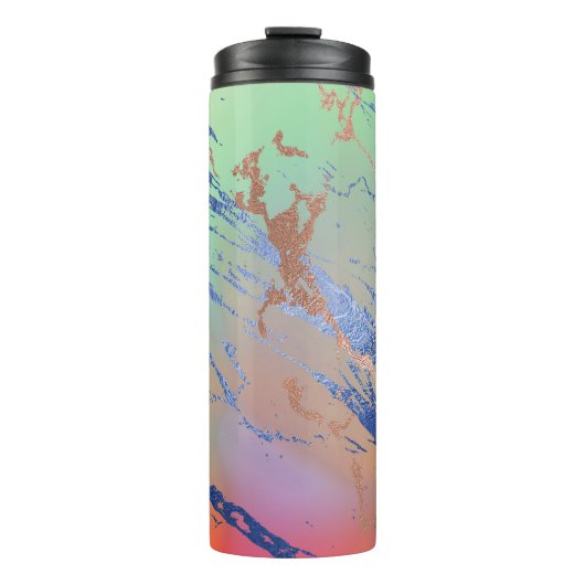 Vivid Marble | Farbige, fette Pastelle Wasserfarbe Thermosbecher (Vorderseite)