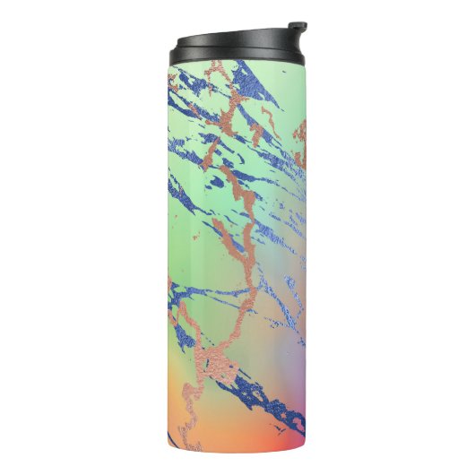 Vivid Marble | Farbige, fette Pastelle Wasserfarbe Thermosbecher (Nach links gedreht)