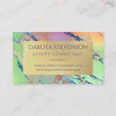 Vivid Marble | Farbige fette Wasserfarbenmonogramm Visitenkarte (Rückseite)