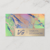 Vivid Marble | Farbige fette Wasserfarbenmonogramm Visitenkarte (Vorderseite)