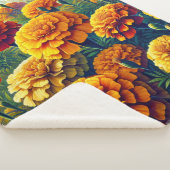 Vivid Marigolds Floral Sherpadecke (3/4)