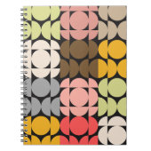 Vivid Mitte des Jahrhunderts Moderne Circles Noteb Notizblock (Vorderseite)
