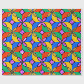 Vivid Multicolor 3D Design Matte Wrapping Paper" Geschenkpapier (Flach)