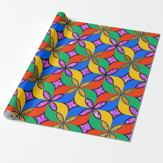 Vivid Multicolor 3D Design Matte Wrapping Paper" Geschenkpapier (Ungerollt)