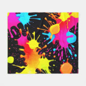 Vivid Neon Abstrakt Art in Motion Fleecedecke (Vorderseite (Horizontal))