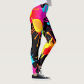 Vivid Neon Abstrakt Art in Motion Leggings (Rechts)