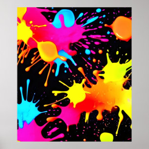 Vivid Neon Abstrakt Art in Motion Poster