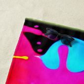 Vivid Neon Abstrakt Art in Motion Strandtuch (Beispiel)