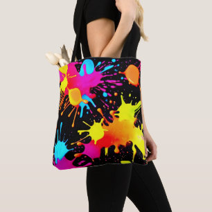 Vivid Neon Abstrakt Art in Motion Tasche