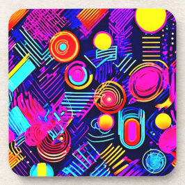 Vivid Neon Abstraktes Muster Getränkeuntersetzer
