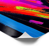 Vivid Neon Expression Abstrakt Face Modern Artwork Poster (Ecke)
