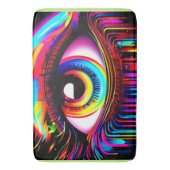 Vivid Neon Eye mit Melkfarben Badematte (Vorderseite Vertikal)
