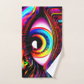 Vivid Neon Eye mit Melkfarben Badhandtuch Set (Handtuch)