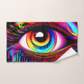 Vivid Neon Eye mit Melkfarben Badhandtuch Set (Handtuch)