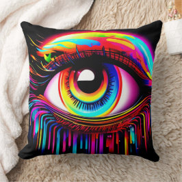 Vivid Neon Eye mit Melkfarben Kissen