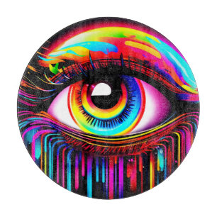 Vivid Neon Eye mit Melkfarben Schneidebrett
