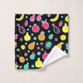 Vivid Neon Fruitful Pattern Badhandtuch Set (Waschlappen)