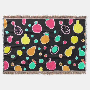 Vivid Neon Fruitful Pattern Decke