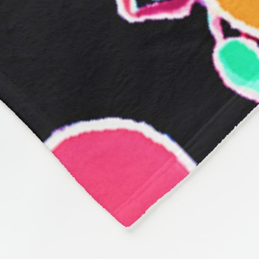 Vivid Neon Fruitful Pattern Fleecedecke (Ecke)