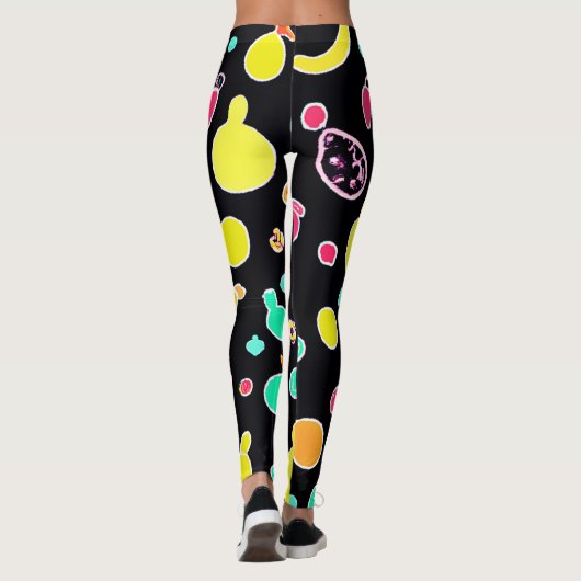 Vivid Neon Fruitful Pattern Leggings (Rückseite)