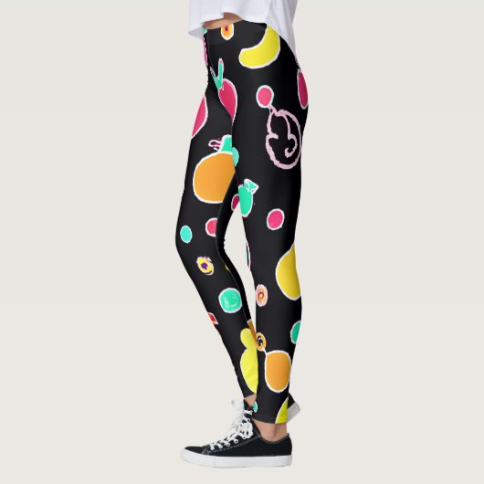 Vivid Neon Fruitful Pattern Leggings (Links)