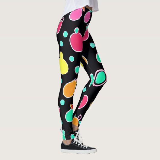 Vivid Neon Fruitful Pattern Leggings (Rechts)