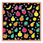 Vivid Neon Fruitful Pattern Poster (Vorderseite)