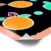 Vivid Neon Fruitful Pattern Poster (Ecke)