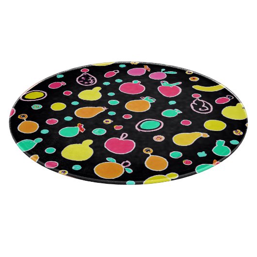 Vivid Neon Fruitful Pattern Schneidebrett (Ecke)