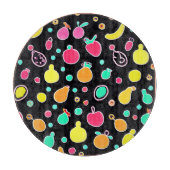 Vivid Neon Fruitful Pattern Schneidebrett (Vorderseite)
