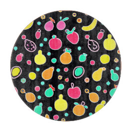 Vivid Neon Fruitful Pattern Schneidebrett