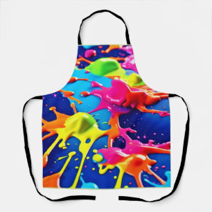 Vivid Neon Paint Spritzer Explosion Art Schürze