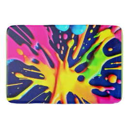Vivid Neon Splashes Badematte