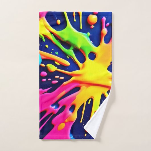 Vivid Neon Splashes Badhandtuch Set (Handtuch)