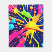 Vivid Neon Splashes Fleecedecke (Vorderseite)