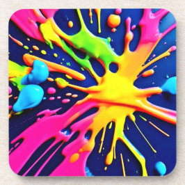 Vivid Neon Splashes Getränkeuntersetzer
