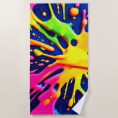 Vivid Neon Splashes Strandtuch (Vorderseite)