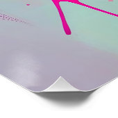 Vivid Neon Sugar Skull mit Abstraktem Paint Splash Poster (Ecke)