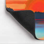 Vivid Ocean Sunset in Fiery Orange Mousepad (Ecke)