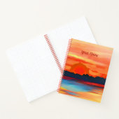 Vivid Ocean Sunset in Fiery Orange Notizblock (Innenseite)